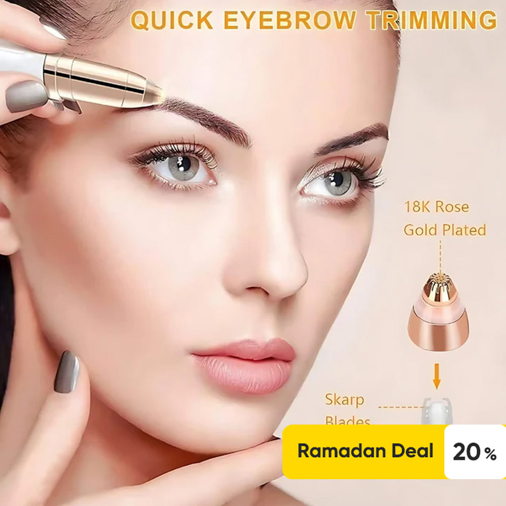 Hair Remover – 18K Gold Plated Painless Facial & Eyebrow Trimmer for Smooth, Precise Grooming