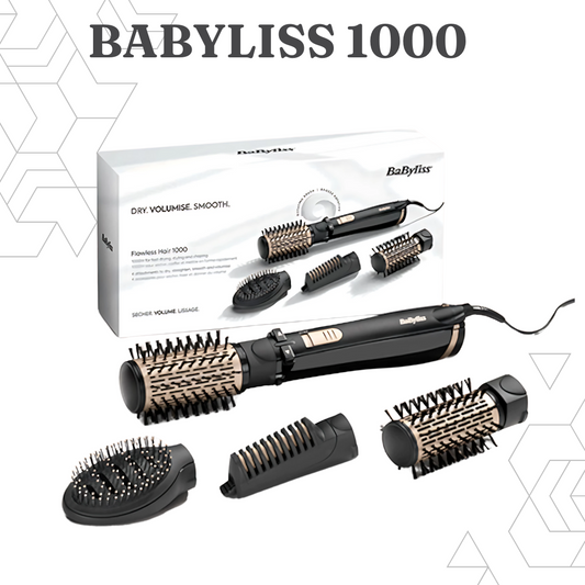 The BaByliss Air Style 1000 is a versatile 4-in-1 hair styling tool designed to dry, volumize, smooth, and straighten hair with a frizz-free finish. It features a powerful 1000W motor and comes with four interchangeable attachments