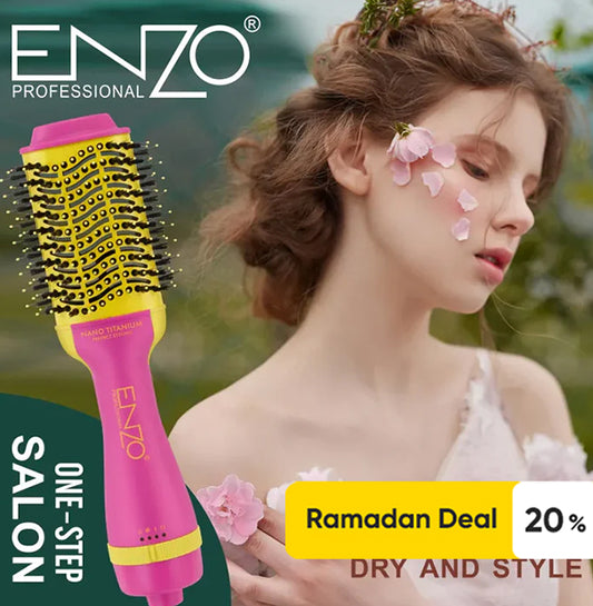 ENZO EN-4132 3-in-1 Dryer, Straightener, Curler & Styling Hot Air Brush