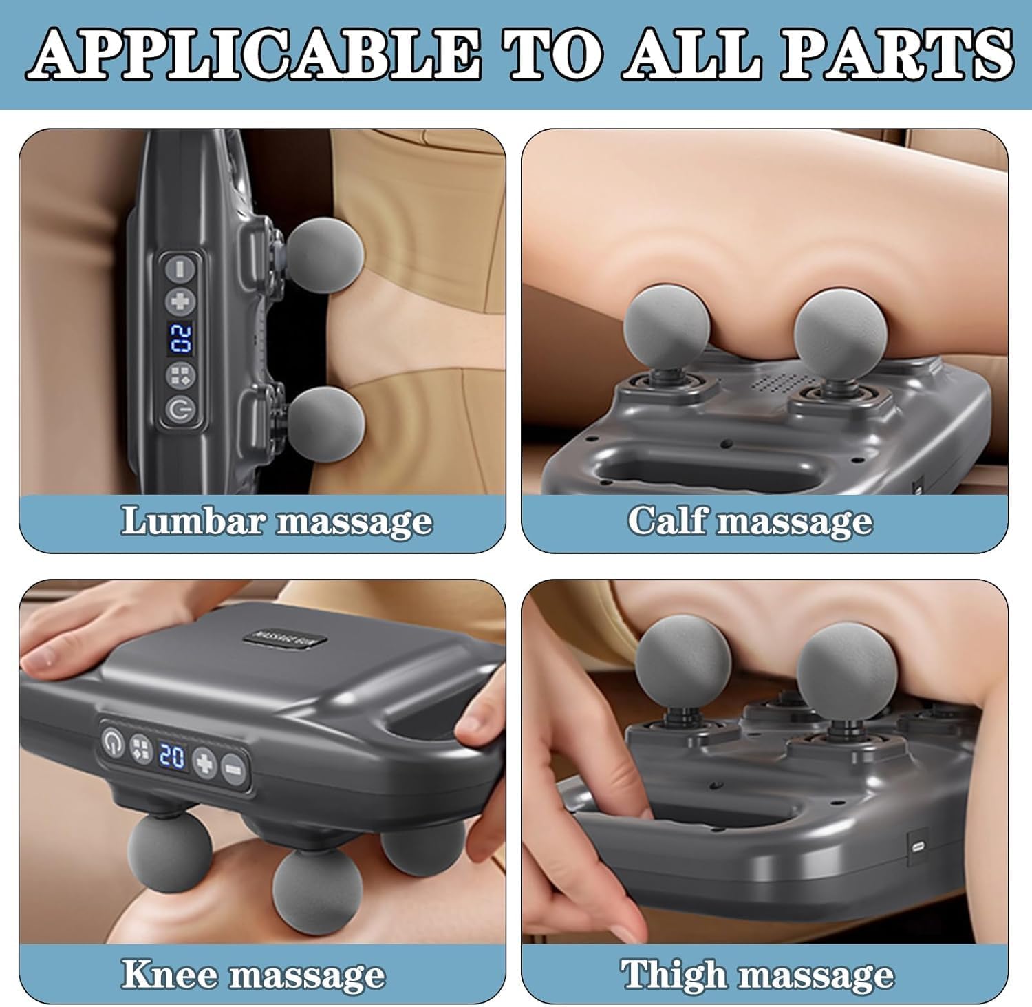 4-Head Massage Gun Deep Tissue Massager with interchangeable heads