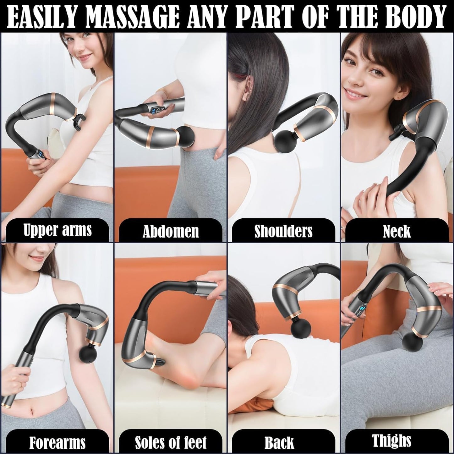 Massage Gun with Extension Handle for muscle pain relief