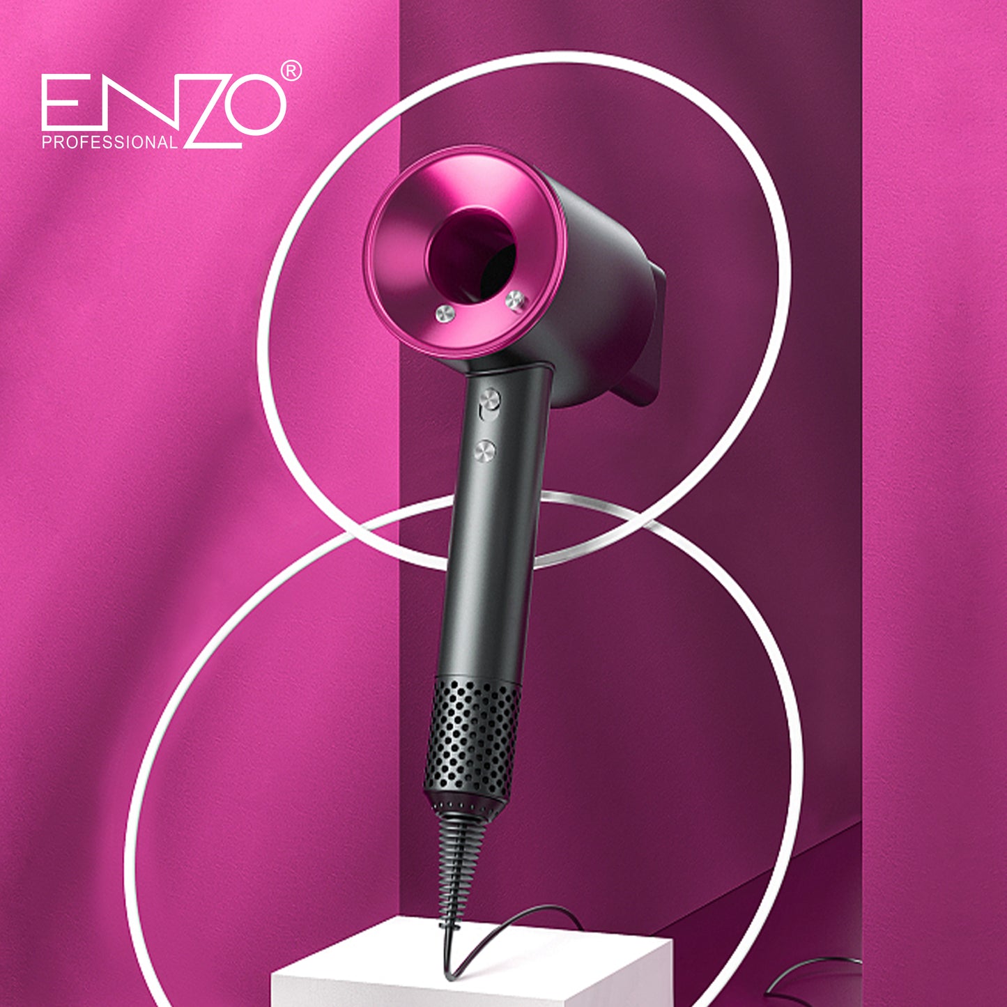 ENZO Professional Supersonic Blow Dryer DY-888 with Dyson-inspired design.