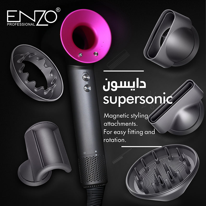 ENZO Professional Supersonic Blow Dryer DY-888 with Dyson-inspired design.