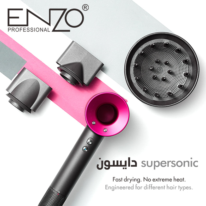 ENZO Professional Supersonic Blow Dryer DY-888 with Dyson-inspired design.