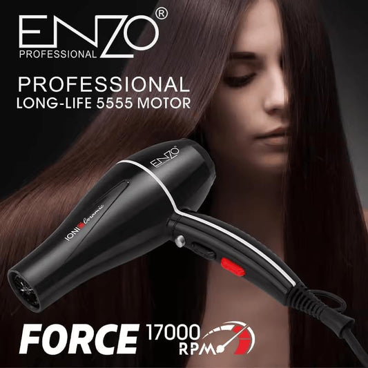 ENZO EN-111B Professional 2000W Ionic Hair Dryer with 3 Heat & 2 Speed Settings