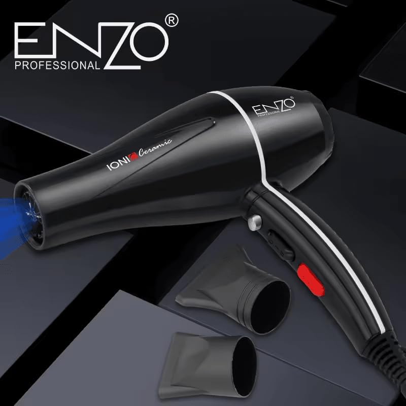 ENZO EN-111B Professional 2000W Ionic Hair Dryer with 3 Heat & 2 Speed Settings