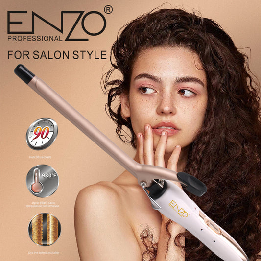 ENZO 2226 LED display hair curling iron for salon and home use.