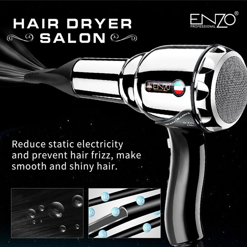 Enzo EN-3001 Professional 2200W Hair Dryer with Ionic Technology