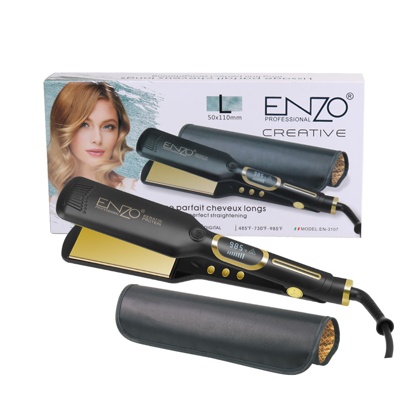 ENZO EN-3107 Professional Fast Flat Iron Hair Straightener for Salon-Quality Results