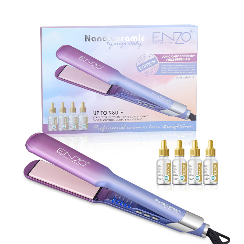 ENZO EN-3116 Multi-function Hair Straightener with 4 Oil Serums