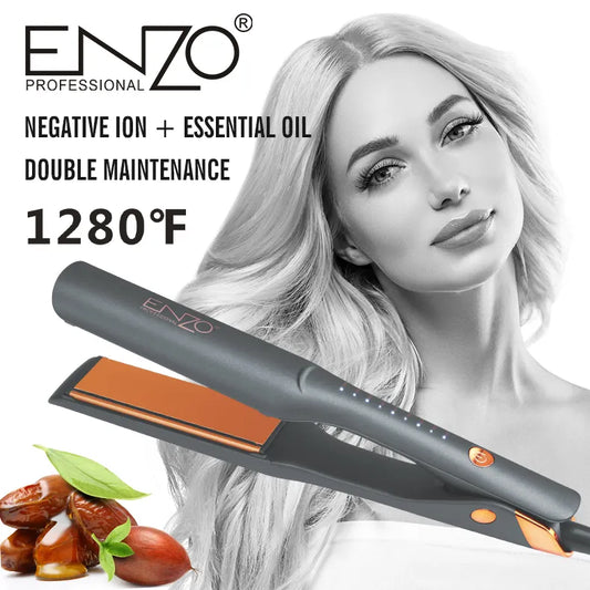 ENZO EN-3206 Salon Hair Straightener – Front view