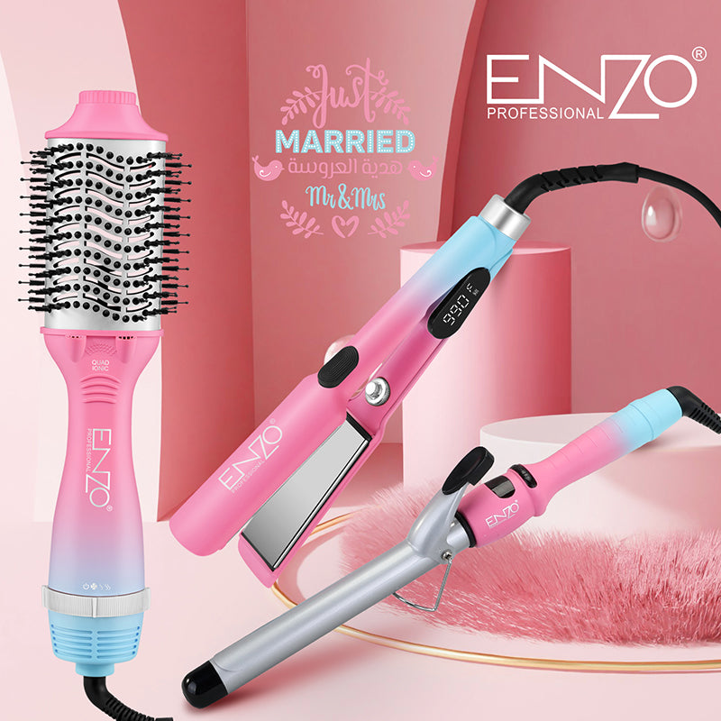 Enzo EN-3312 Hair Styling Pack – Professional Straightener, Curler & Volumizer