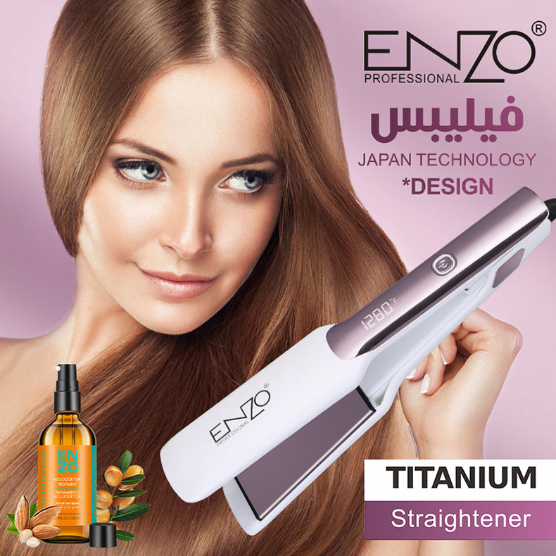 ENZO EN-3850 Professional Digital Hair Straightener – Fast Heating and Salon-Quality Styling