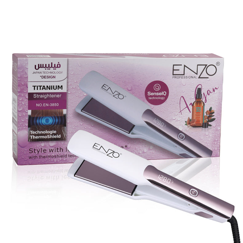 ENZO EN-3850 Professional Digital Hair Straightener – Fast Heating and Salon-Quality Styling