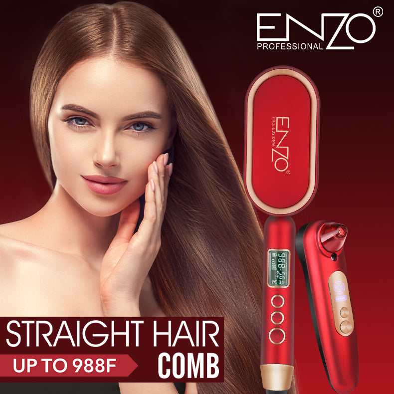 ENZO EN-4102T Multi-Function Hair Straightener Comb with PTC Heating