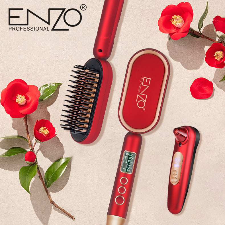 ENZO EN-4102T Multi-Function Hair Straightener Comb with PTC Heating