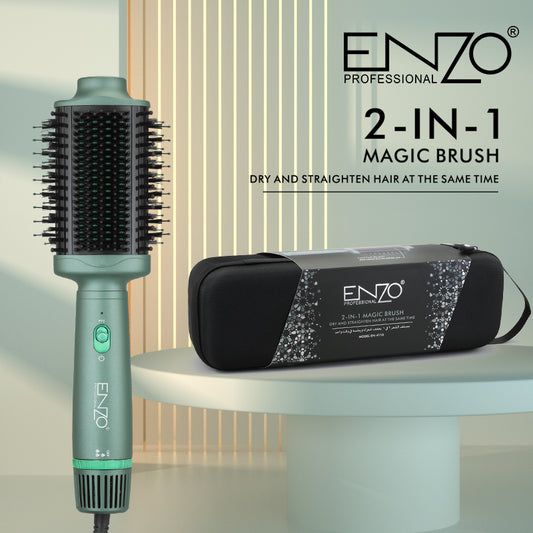 ENZO EN-4110 Professional 1500W Volumizer Styler & Hot Air Brush – Side view showing brush and air flow