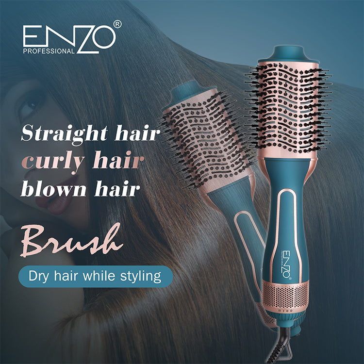 ENZO EN-4112 Hot Air Hair Brush Styler – 240V Professional Hair Dryer Brush with heat settings