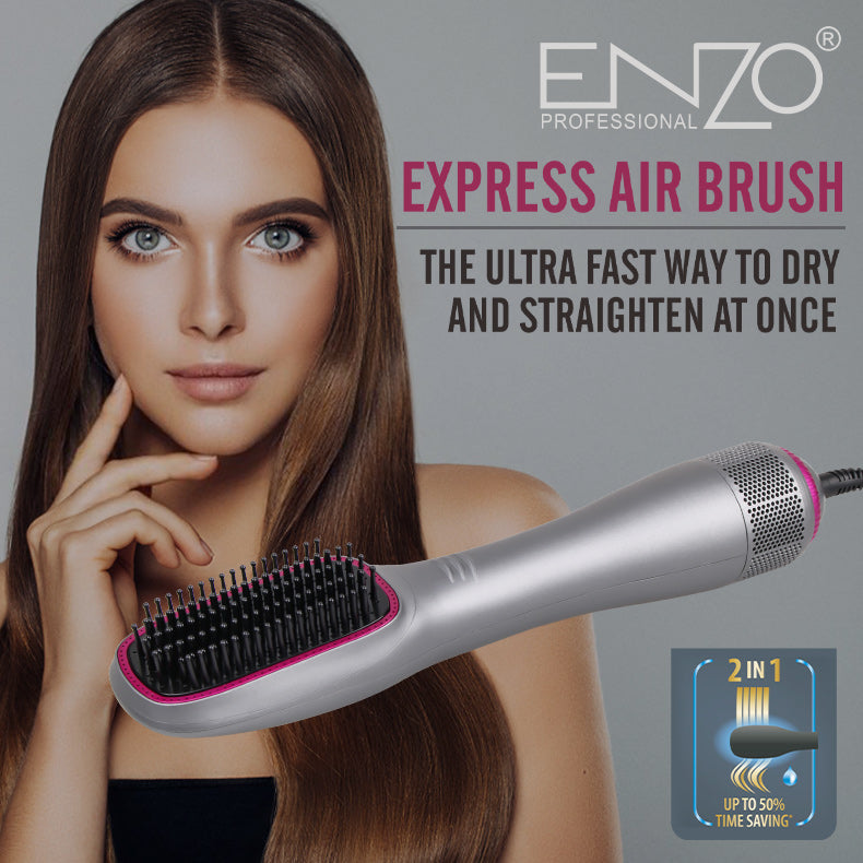 ENZO EN-4121 Negative Ion Hot Air Comb – 3-in-1 hair dryer and styling brush