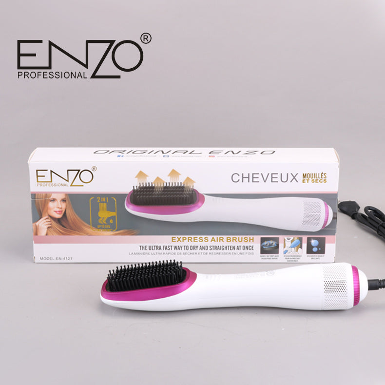 ENZO EN-4121 Negative Ion Hot Air Comb – 3-in-1 hair dryer and styling brush