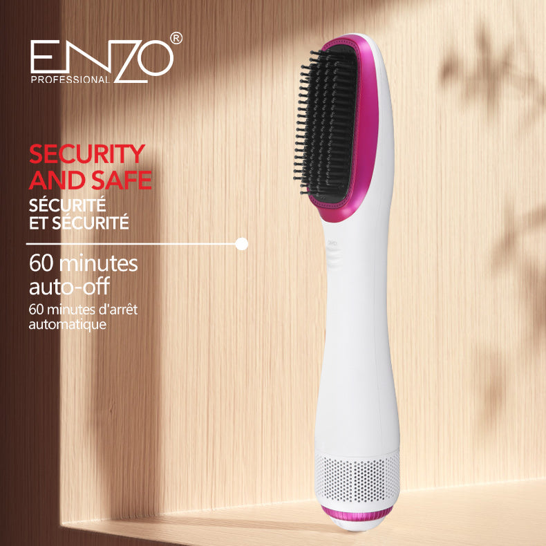 ENZO EN-4121 Negative Ion Hot Air Comb – 3-in-1 hair dryer and styling brush