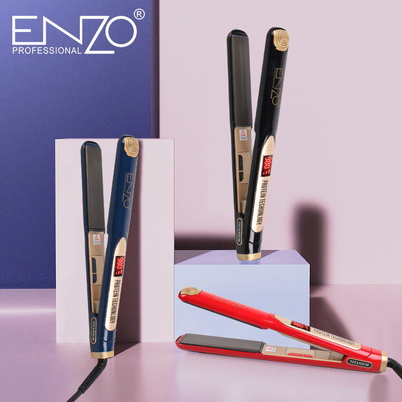 ENZO EN-5188 Professional 2-in-1 Hair Straightener & Curling Iron with Titanium Ceramic Coating