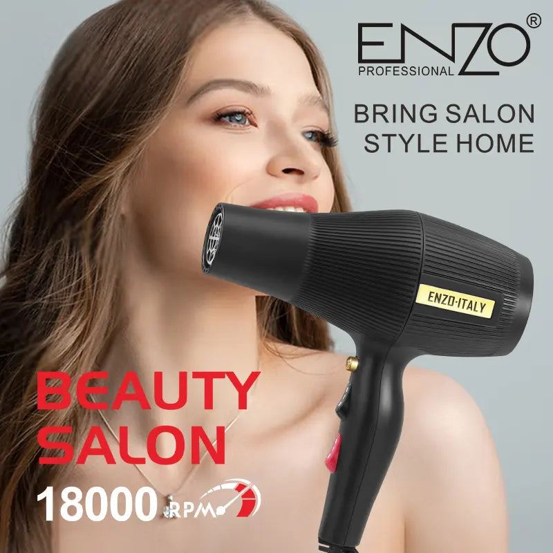 ENZO EN-6040 Portable Temperature Control Hair Dryer with Negative Ion Technology