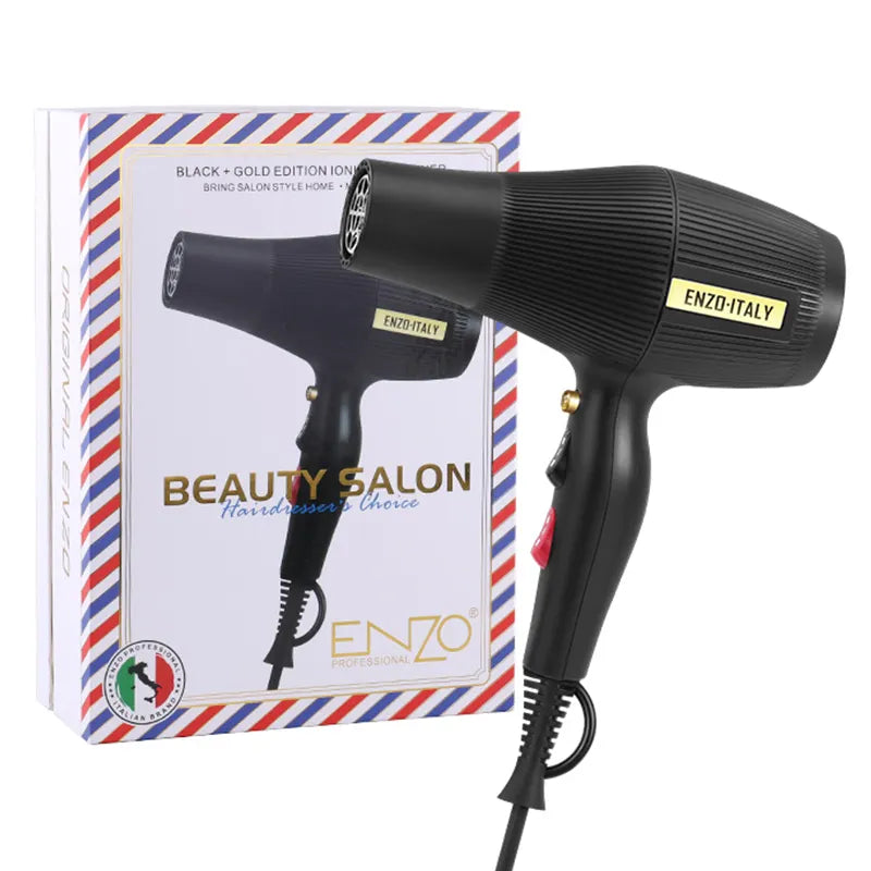 ENZO EN-6040 Portable Temperature Control Negative Ion Travel Hair Dryer Quick Drying for Salon & Travel Use