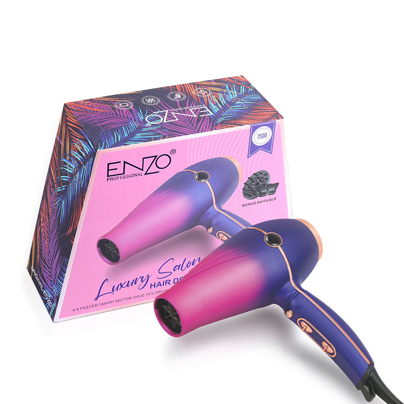 Enzo EN-8001 High-Performance Salon-Grade Hair Dryer with 7500W Power