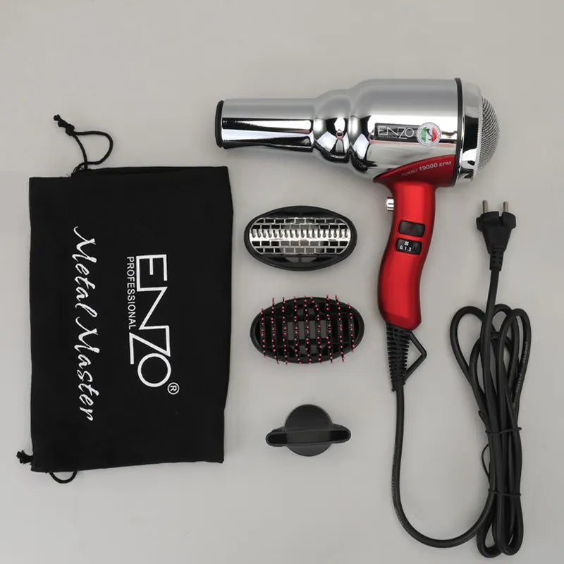 ENZO EN-8228 Retro Hair Dryer with stainless steel design and high-power motor.