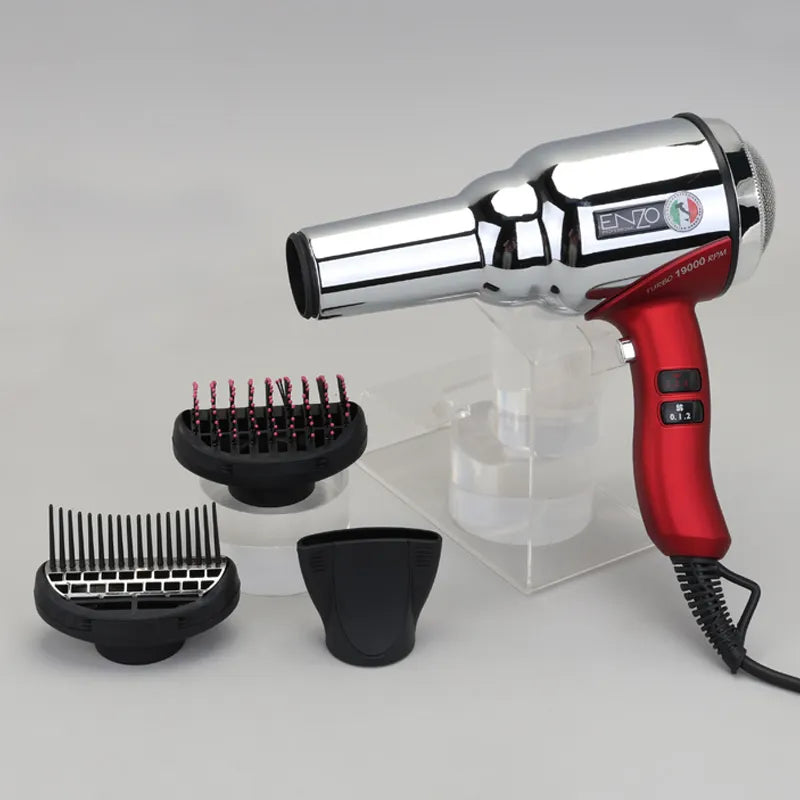 ENZO EN-8228 Retro Hair Dryer with stainless steel design and high-power motor.