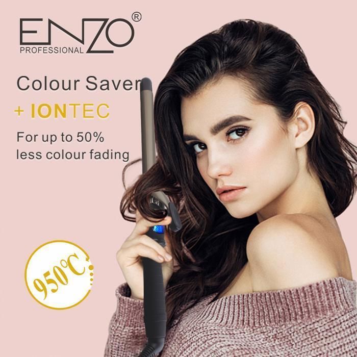 ENZO EN-9104 Automatic Rotating Hair Curler with ceramic-coated barrel.