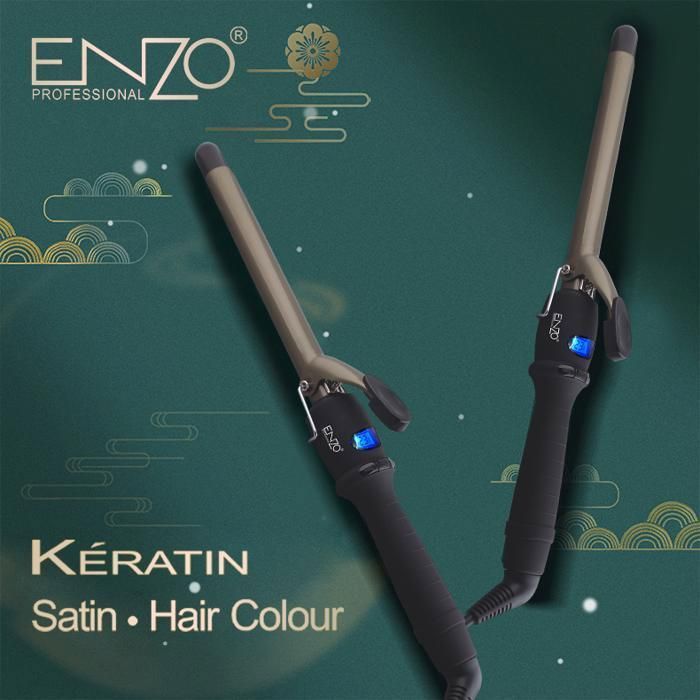 ENZO EN-9104 Automatic Rotating Hair Curler with ceramic-coated barrel.