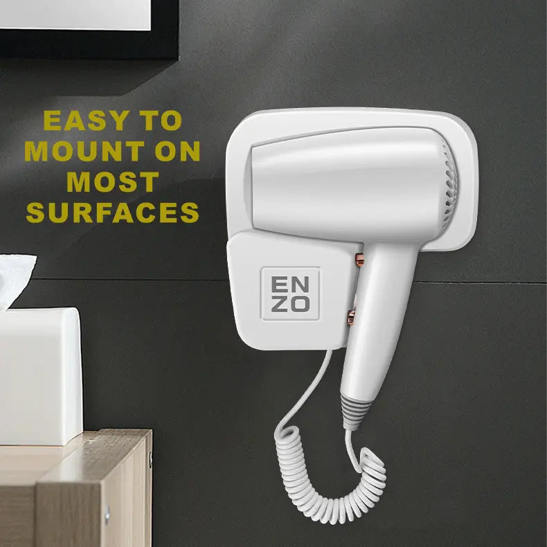 ENZO EN-6005 Wall/Counter Hair Dryer – 1600W power with hot and cold settings