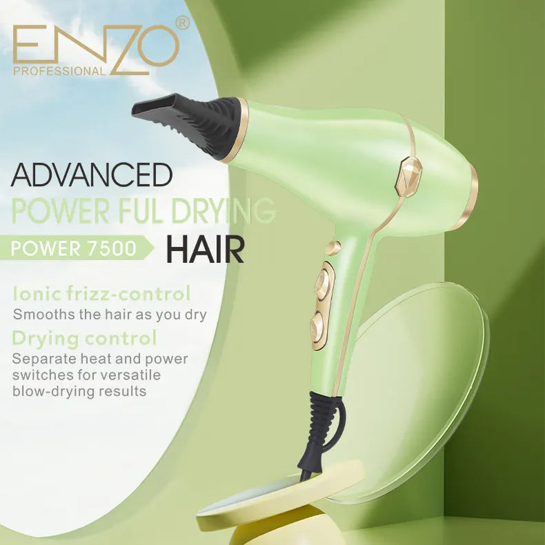 ENZO EN-6006 Professional Hair Treatment Dryer – Powerful blow dryer with adjustable heat and speed settings