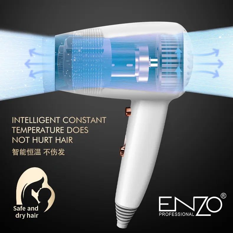 ENZO EN-6005 Wall/Counter Hair Dryer – 1600W power with hot and cold settings