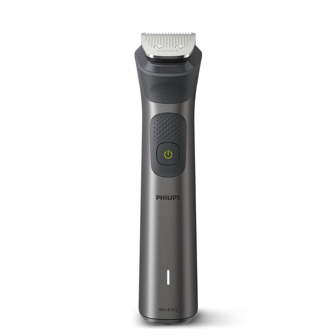 Philips MG7920 all-in-one grooming kit displayed with all 14 tools