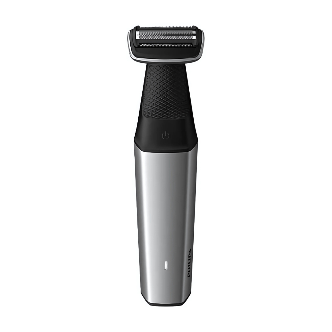 Close-up of Philips BG5021 dual-sided trimmer and foil shaver design