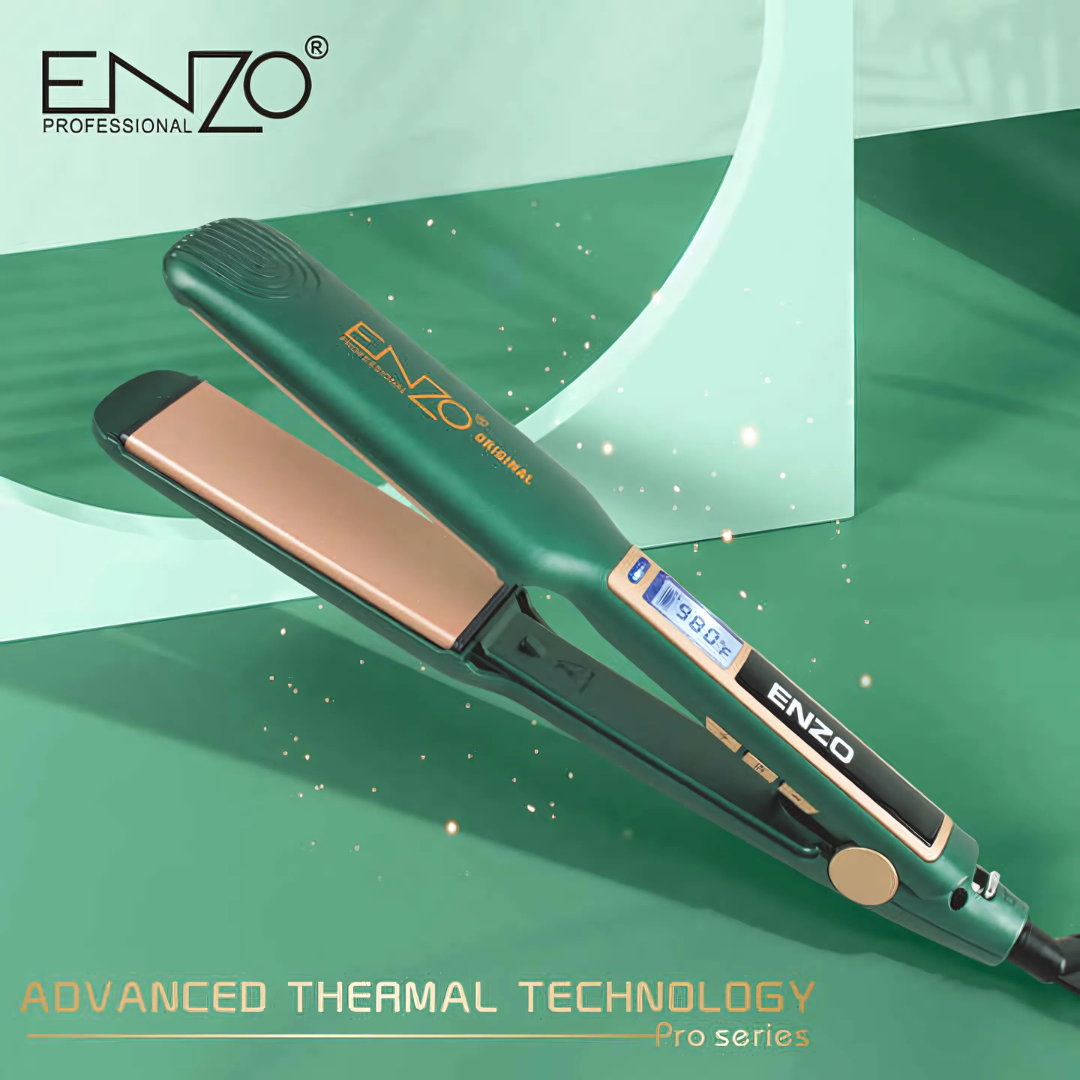 ENZO EN-3973 Custom Logo Hair Straightener with Wide Titanium Plates