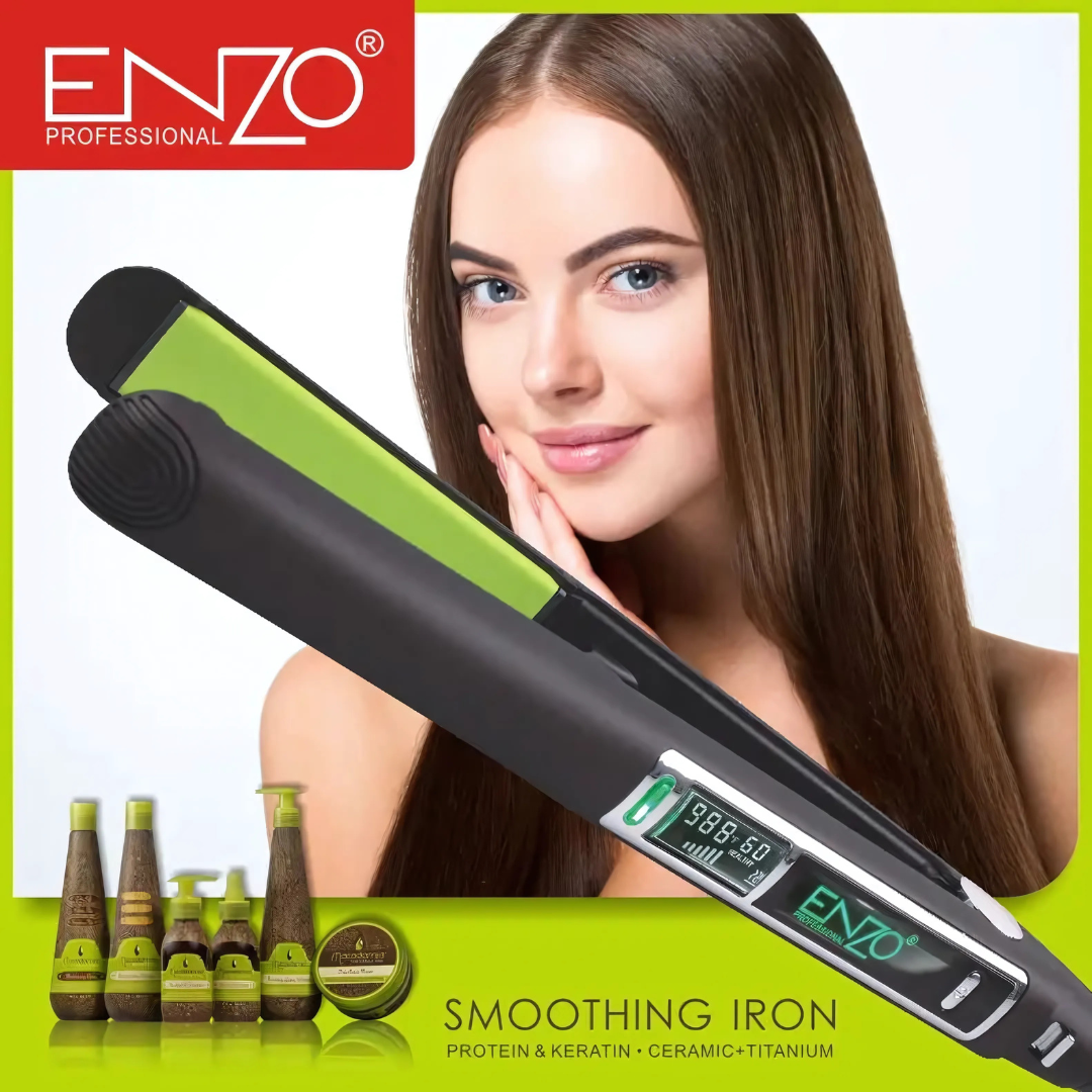 ENZO EN-3338 Mini Ceramic Hair Straightener – Compact and Portable Styling Tool