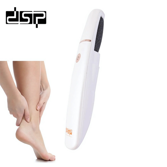 A DSP Professional Electric Foot Scrubber in purple packaging,