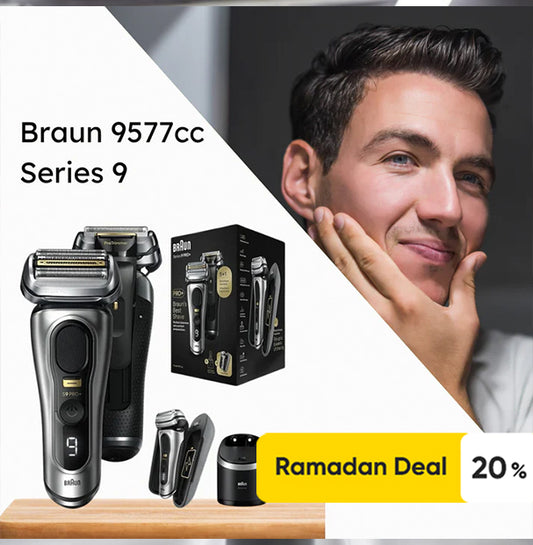 Braun 9577cc Series 9 Electric Shaver Premium Men’s Razor with Clean & Charge Station for a Smooth, Close Shave