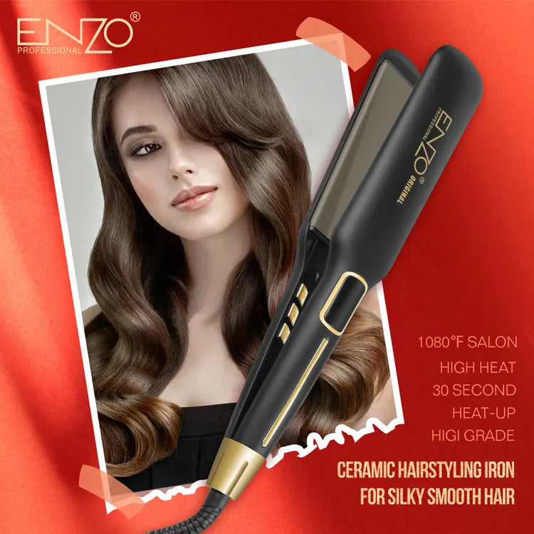 ENZO EN-3976 Professional Travel Hair Straightener – Front view