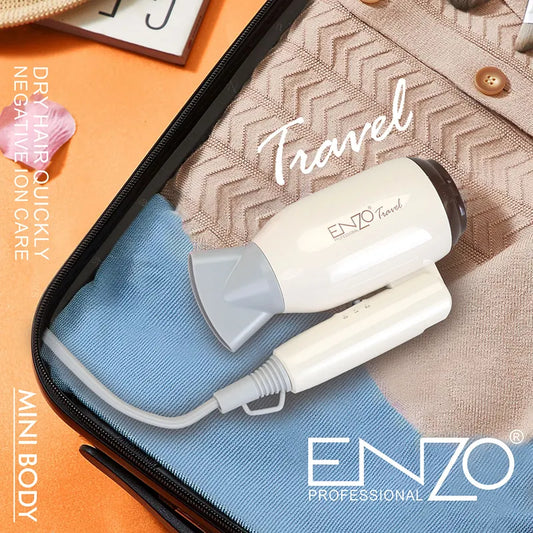 ENZO EN-608 Mini Travel Hair Dryer – Compact & Professional Salon-Quality Blower