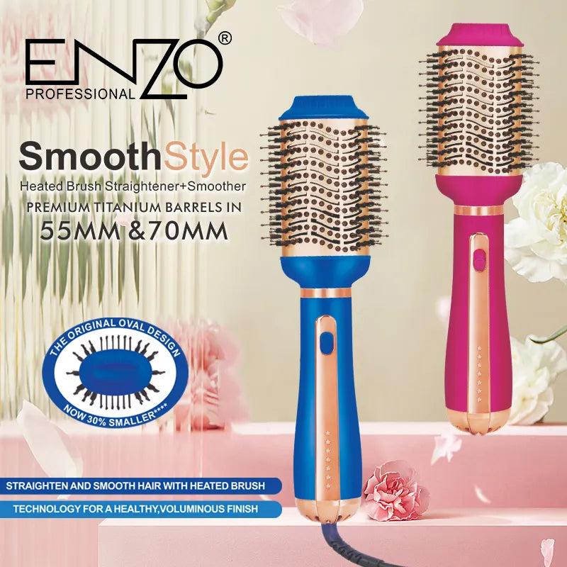 ENZO EN-6216 2-in-1 Hair Straightener and Hot Air Brush