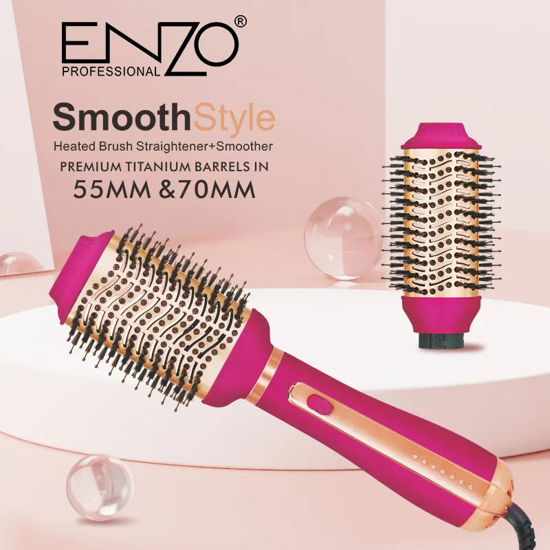 ENZO EN-6216 2-in-1 Hair Straightener and Hot Air Brush