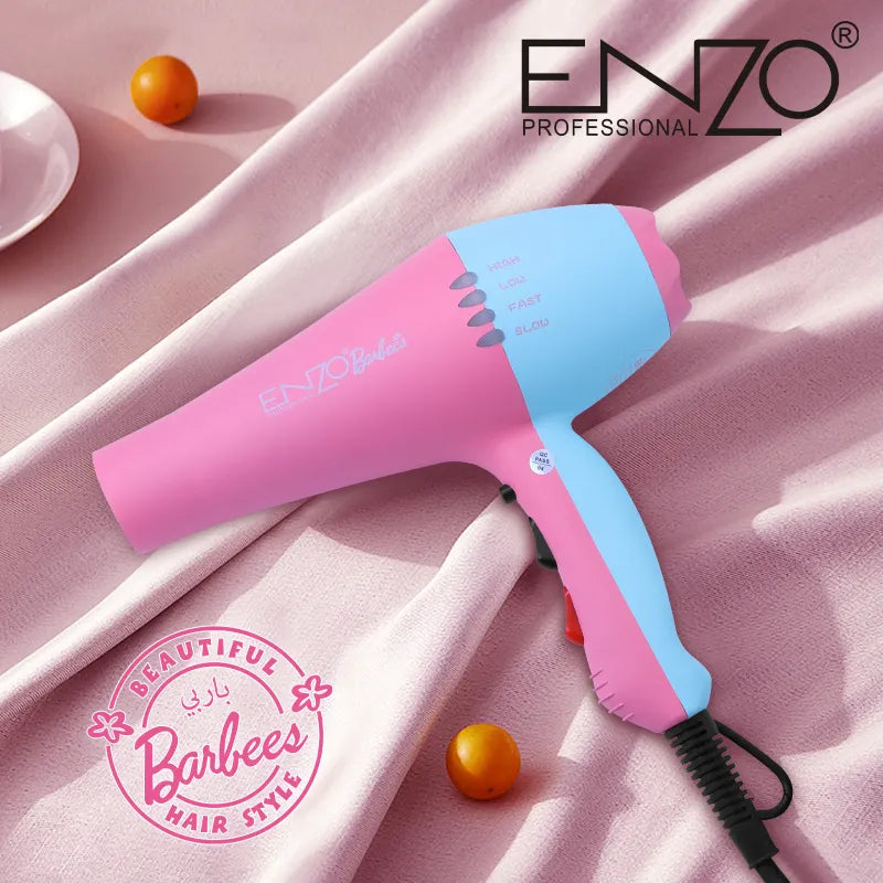 ENZO EN-8860A Barbie Hair Dryer – professional-grade hair dryer with a stylish Barbie-inspired design.