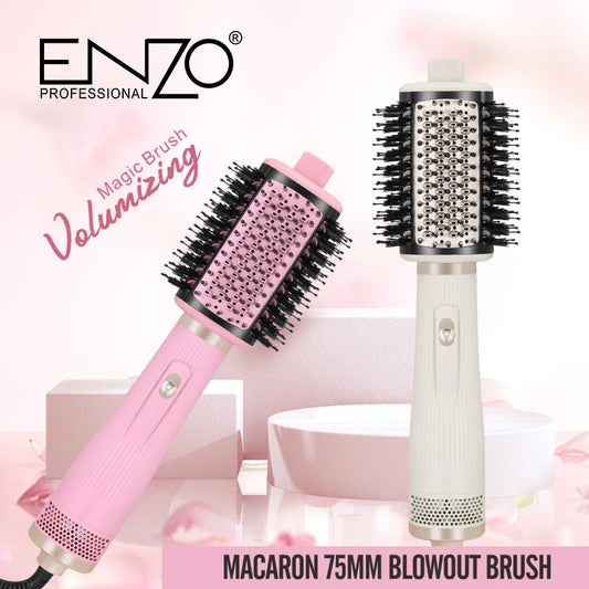 ENZO EN-6214 Round Hair Dryer Brush with 4-in-1 functionality displayed