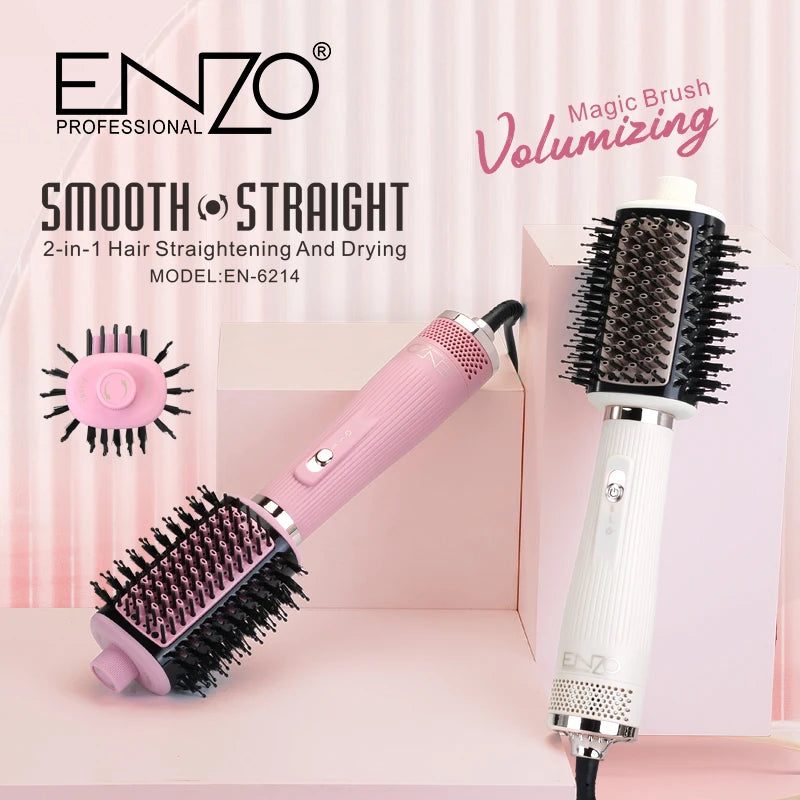 ENZO EN-6214 Round Hair Dryer Brush with 4-in-1 functionality displayed