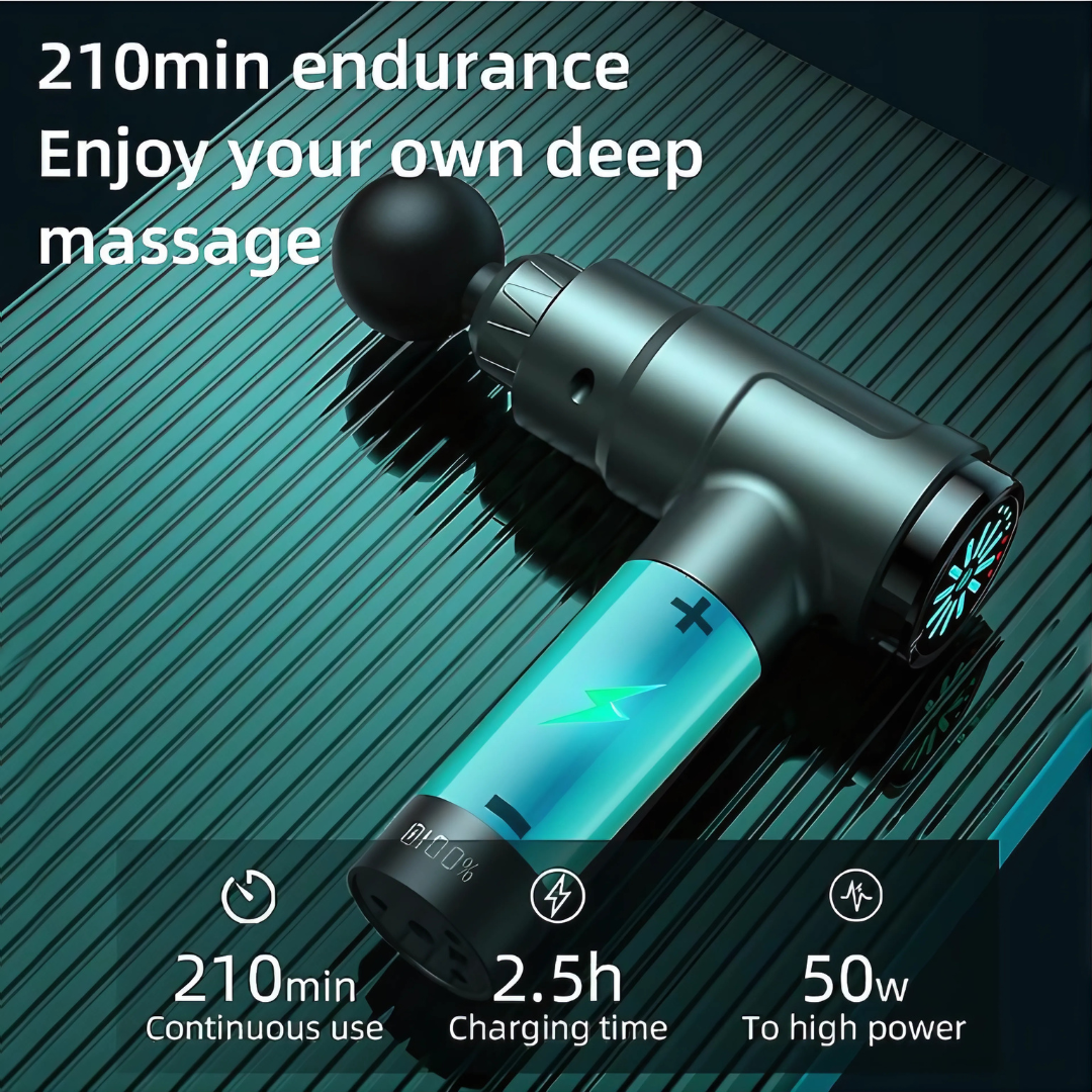 High-Powered Massage Gun with 210min Runtime for Sore Muscles and Deep Massage